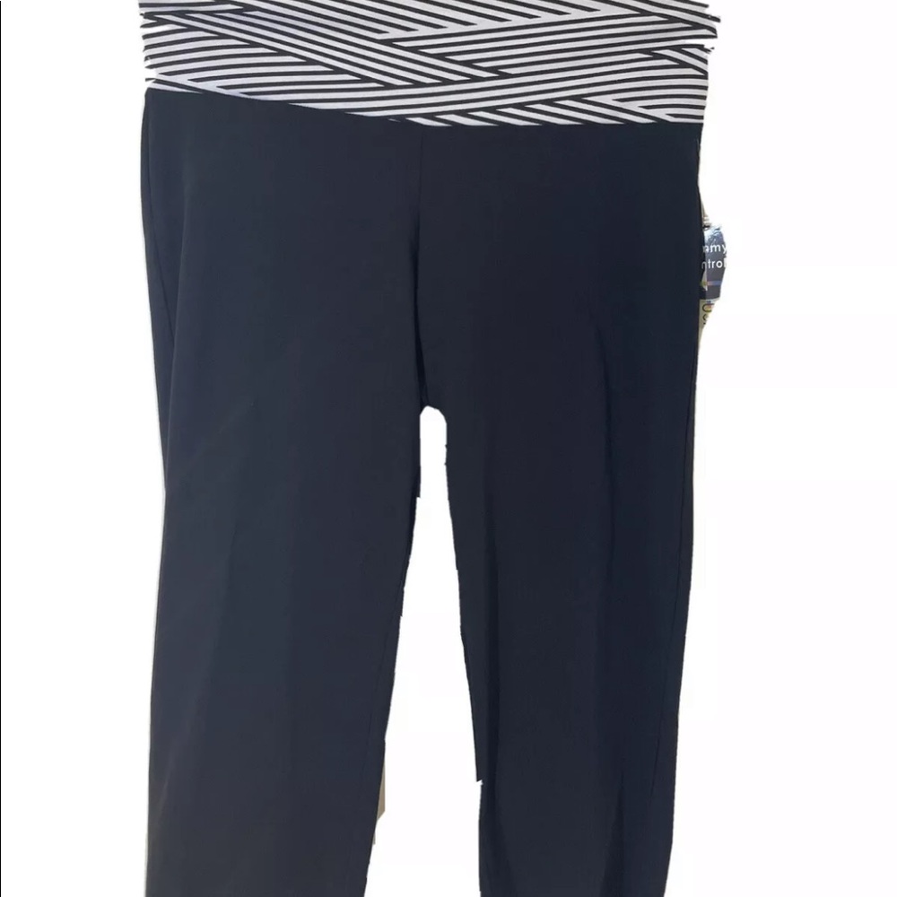 Women’s Black Capri Leggings Tummy Control Top L